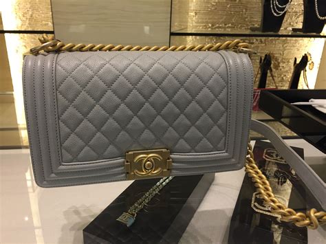 chanel boy bag gray and gold|chanel boy bag for sale.